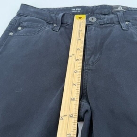 AG Adriano Goldschmied The Stilt Cigarette Leg Black Jeans Women's 27R - Picture 8 of 9
